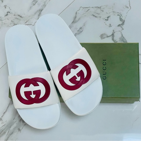 😍Gucci Interlocking GG Logo Slides - Picture 1 of 5